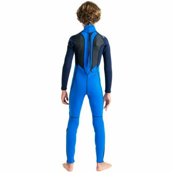 2024 C-Skins Junior Element 3/2mm Back Zip Wetsuit C-EL32STJ - Cyan / Slate / Multi